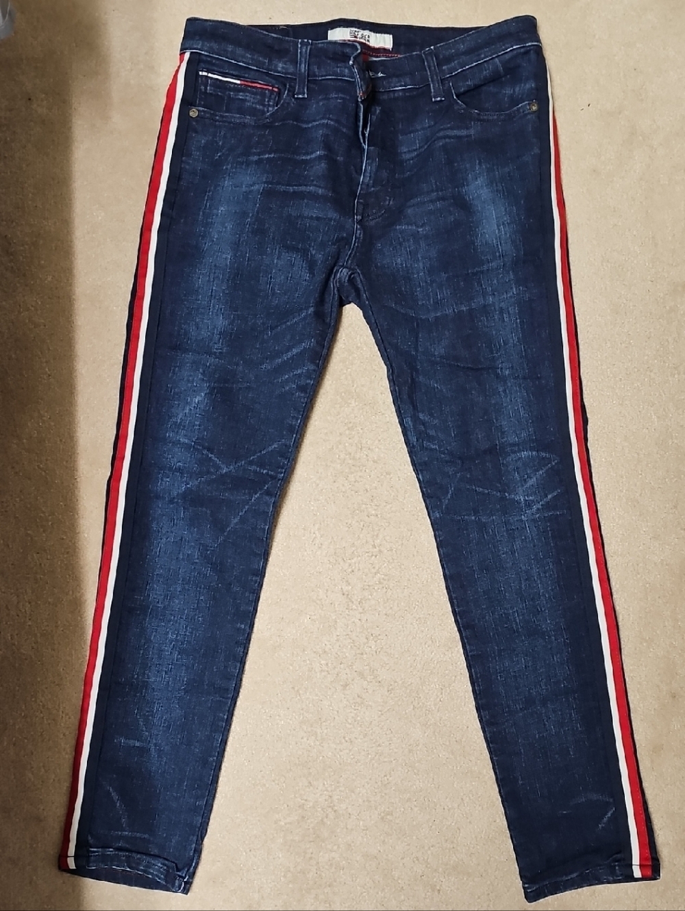 Tommy Hilfiger Dark Blue Demin With Color Stripe